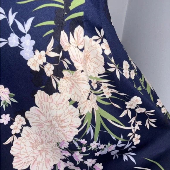Vince Camuto Navy Floral Midi Dress - Picture 6 of 9